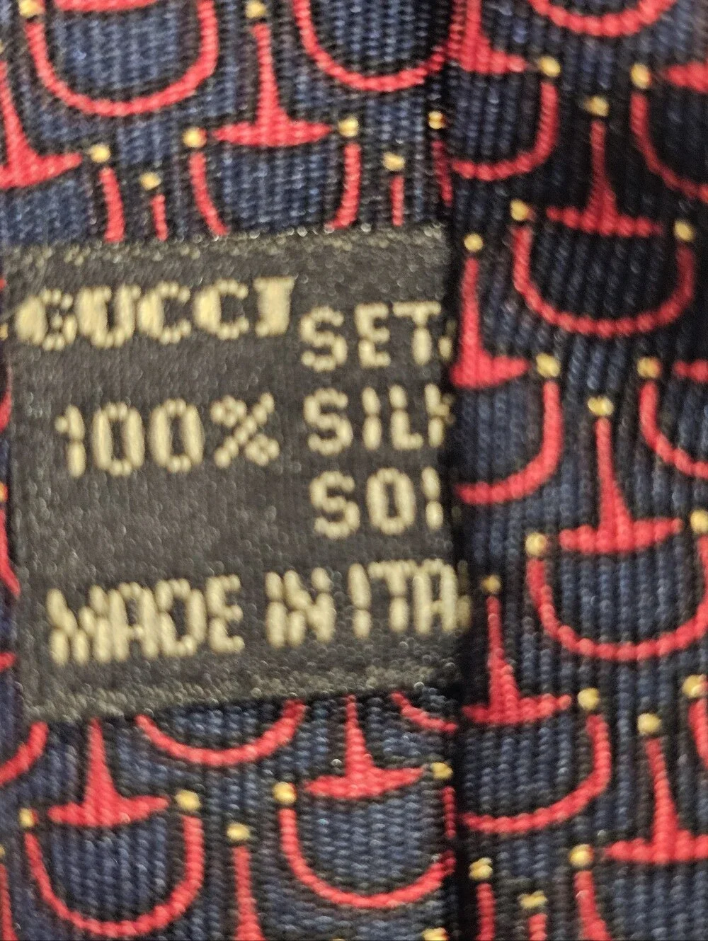 Gucci Vintage Horsebit 100% Silk Tie